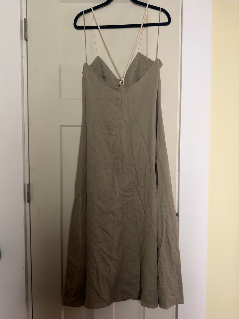 zara voluminous linen midi dress - Picture 7 of 9
